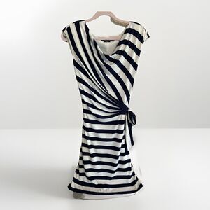 Lauren Ralph Lauren Dress 10 Nautical Stripe Coastal Office Luxury Old Money Fun